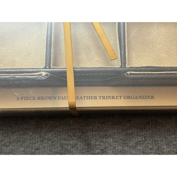 Bombay Company Faux Leather 2 Piece Trinket Jewelry Organizers - 9" x 6" - RARE - Picture 5 of 5